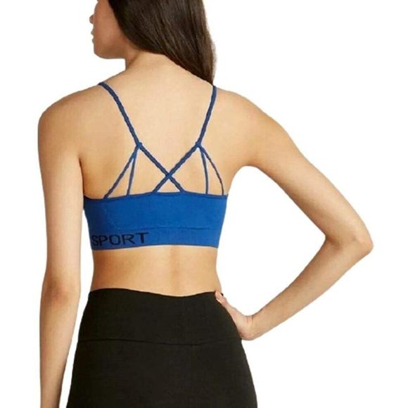 DKNY Womens Activewear Seamless Strappy Low Impact Sports Bra Size Large - Picture 3 of 4